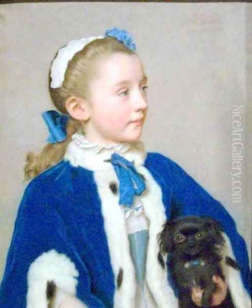 Portrait of Maria Frederike van Reede Athlone at Seven Years of Age Oil Painting by Etienne Liotard