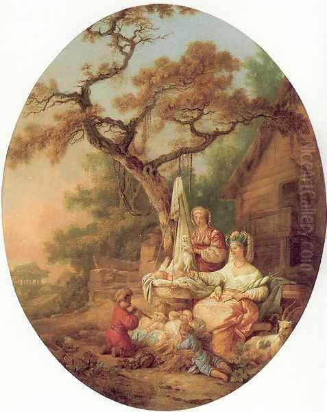 A Scene from Russian Life 1764 Oil Painting by Jean-Baptiste Le Prince