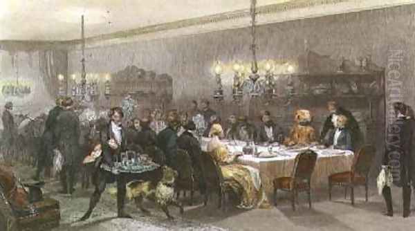 The High Table at the Hotel des Princes Oil Painting by Eugene Louis Lami