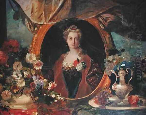 Marie Caroline de Bourbon Sicile 1822-69 Duchess of Aumale Oil Painting by Eugene Louis Lami