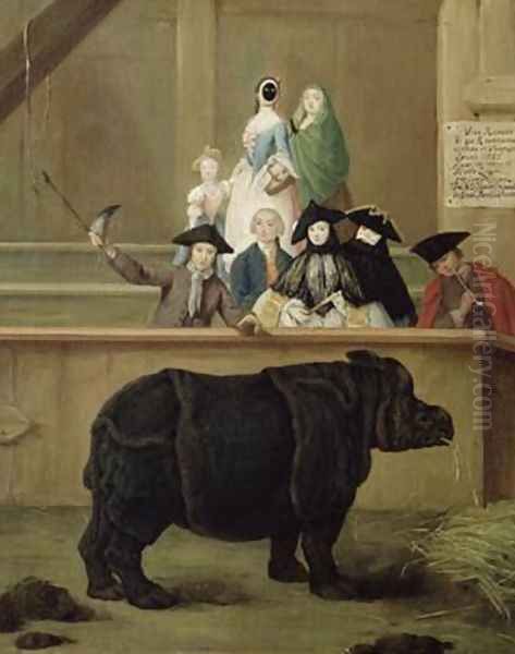 The Rhinoceros 1751 Oil Painting by Pietro Longhi