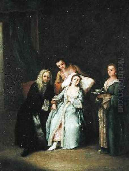 The Sick Woman 1740 Oil Painting by Pietro Longhi