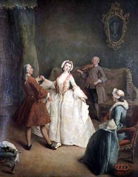 The Dancing Lesson Oil Painting by Pietro Longhi