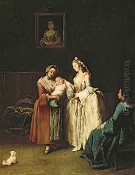 The Wet-Nurse Oil Painting by Pietro Longhi