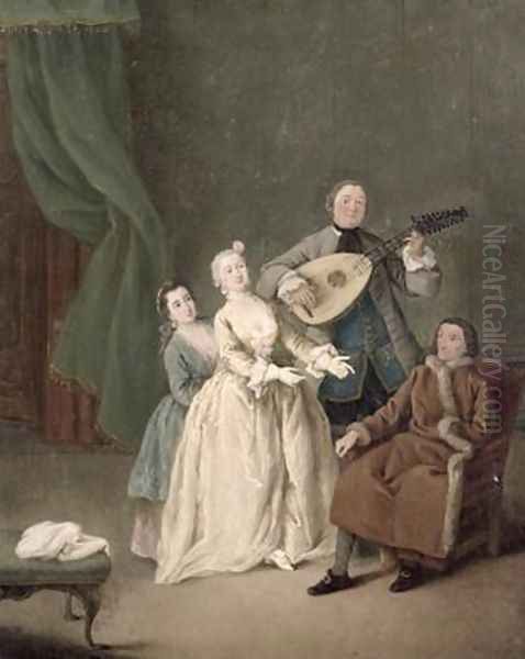 The Family Concert 1750 Oil Painting by Pietro Longhi