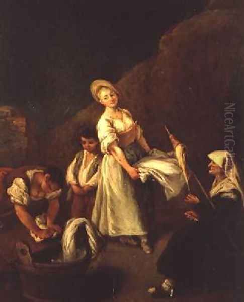 The Washerwomen Oil Painting by Pietro Longhi