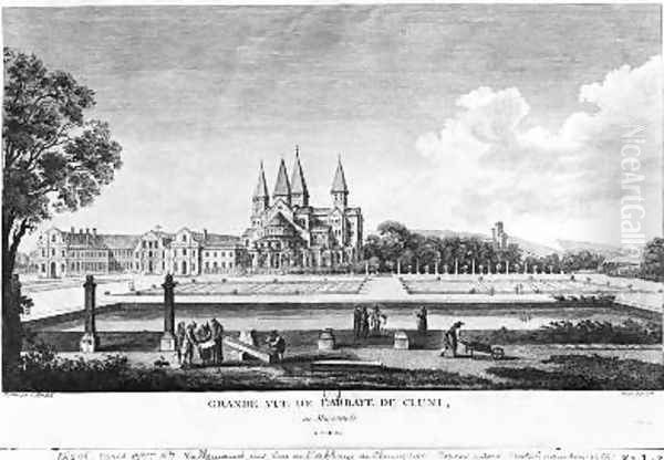 View of Cluny Abbey Oil Painting by Jean-Baptiste Lallemand