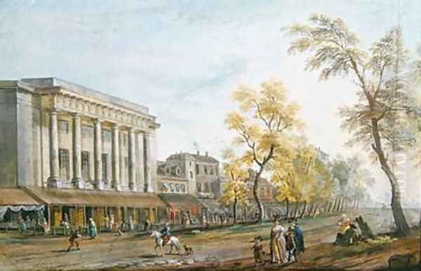 The Theatre des Italians Oil Painting by Jean-Baptiste Lallemand