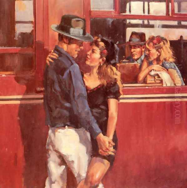 How Many Times Can We Say Goodbye? Oil Painting by Raymond Leech