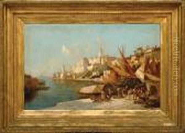 On The Mediterranean Oil Painting by William Raymond Dommersen