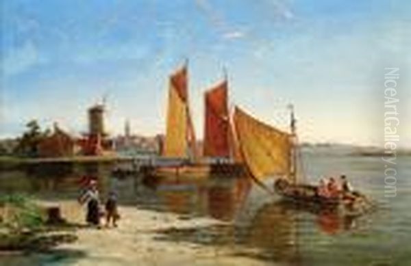 View Of Stavoren Oil Painting by William Raymond Dommersen