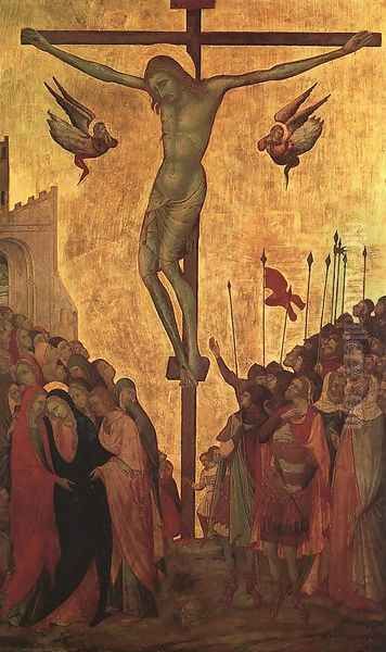 The Crucifixion 1300s Oil Painting by Ugolino Lorenzetti