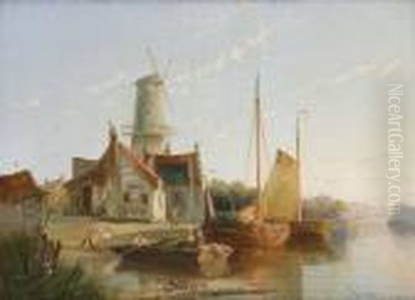 Batar Vid Vaderkvarnen Oil Painting by William Raymond Dommersen