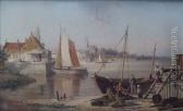 A Viewof Flushing Oil Painting by William Raymond Dommersen