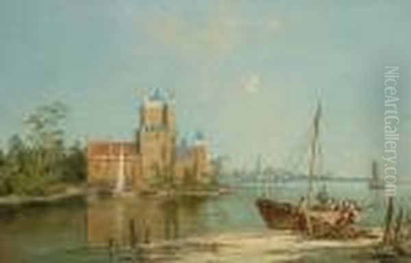 Zonnenburg On The Spaarne Oil Painting by William Raymond Dommersen