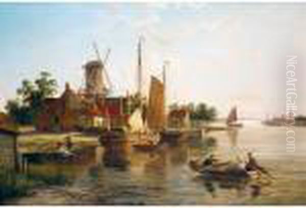 Maastricht On The Maas Oil Painting by William Raymond Dommersen