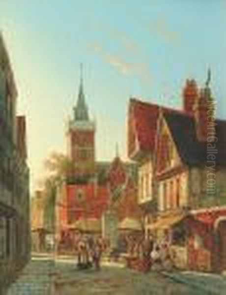 Rue St. Margaret, Dieppe Oil Painting by William Raymond Dommersen