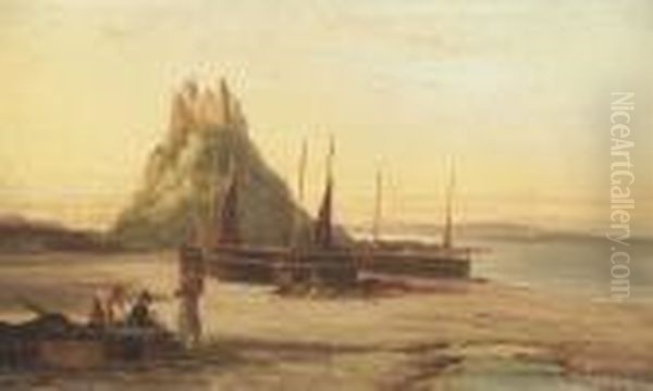 Holy Island Castle, Northumberland Oil Painting by William Raymond Dommersen