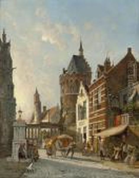 Utrecht, Holland Oil Painting by Pieter Cornelis Dommershuijzen