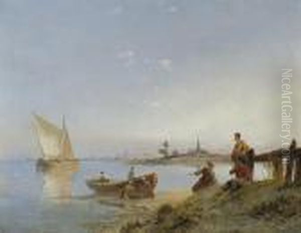 Peering Out Over Sea Oil Painting by Pieter Cornelis Dommershuijzen