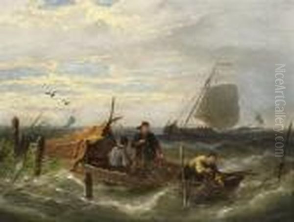 On The Scheldt Oil Painting by Pieter Cornelis Dommershuijzen