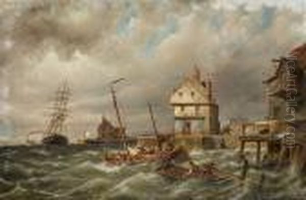 Kampen, On The Zuiderzee Oil Painting by Pieter Cornelis Dommershuijzen