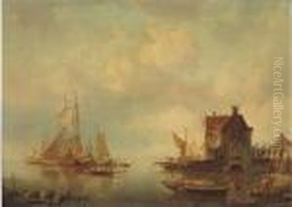 Preparing To Set Sail Oil Painting by Pieter Cornelis Dommershuijzen