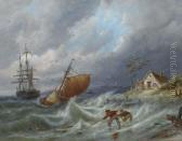 On The Isle Of Wieringen On The Zuiderzee Oil Painting by Pieter Cornelis Dommershuijzen