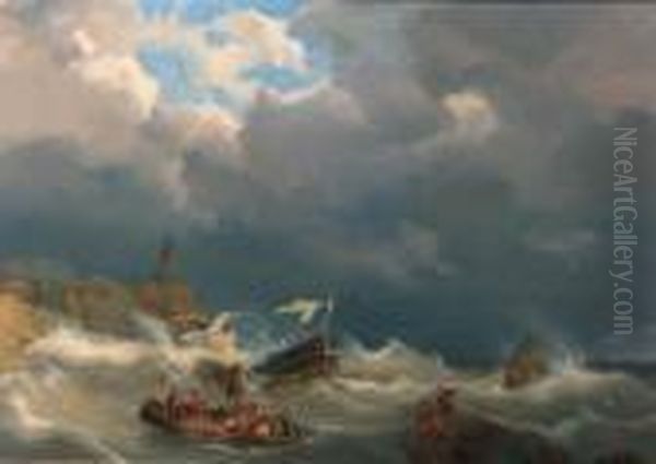 To The Rescue Oil Painting by Pieter Cornelis Dommershuijzen