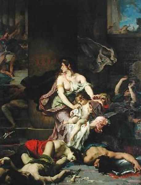 Joash Saved from the Massacre of the Royal Family Oil Painting by Henri Leopold Levy