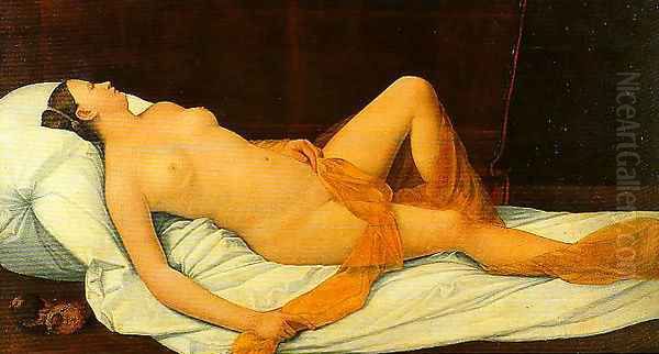 Reclining Female Nude Oil Painting by Bernardino Licinio