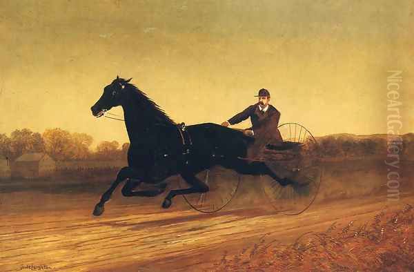 The Racing Sulky Oil Painting by Nicholas Winfield Scott Leighton