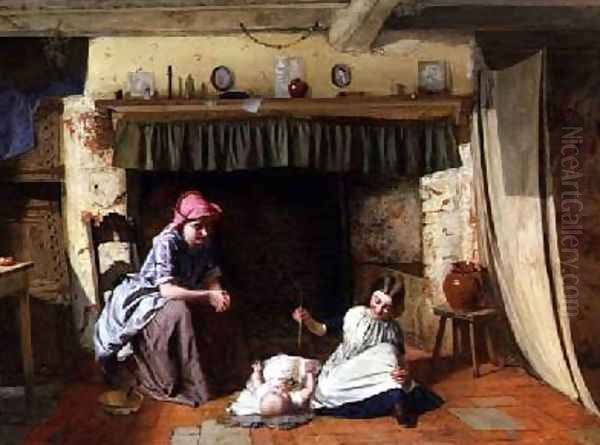 Happy Oil Painting by Charles Sillem Lidderdale