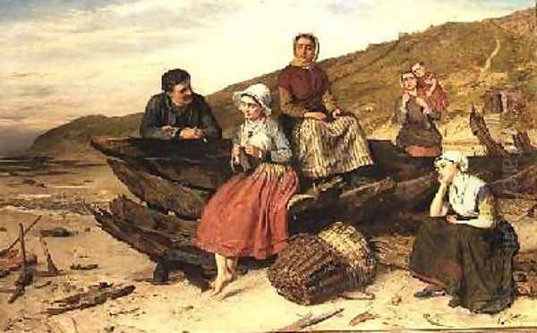 Courtship By the Seaside Oil Painting by Charles Sillem Lidderdale