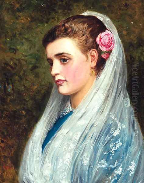 A young Beauty Oil Painting by Charles Sillem Lidderdale