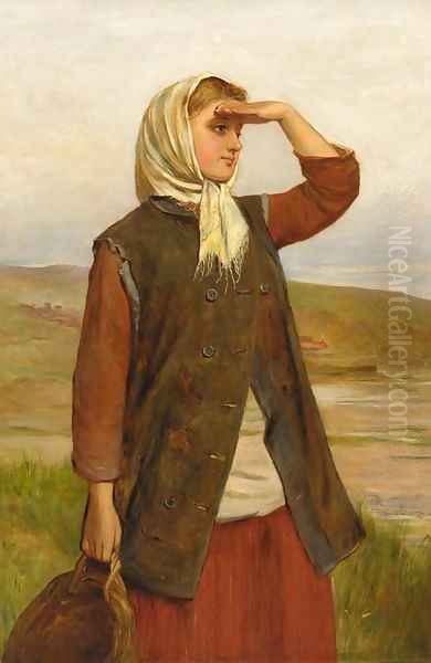 The fisherman's daughter Oil Painting by Charles Sillem Lidderdale