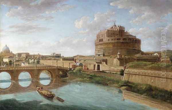 Rome- A View of the Tiber 1734 Oil Painting by Hendrik Frans van Lint (Studio Lo)