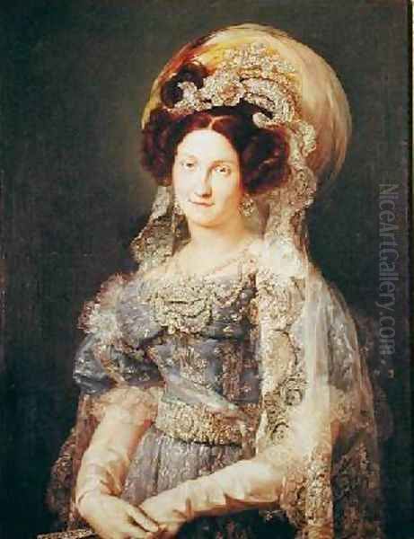 Maria Christina de Bourbon-Sicile 1806-78 Queen of Spain 1829 Oil Painting by Vicente Lopez y Portana