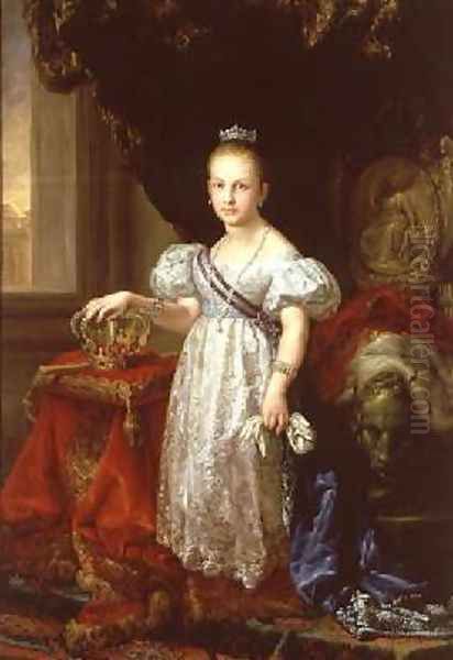 Queen Isabella II 1830-1904 of Spain 1838 Oil Painting by Vicente Lopez y Portana