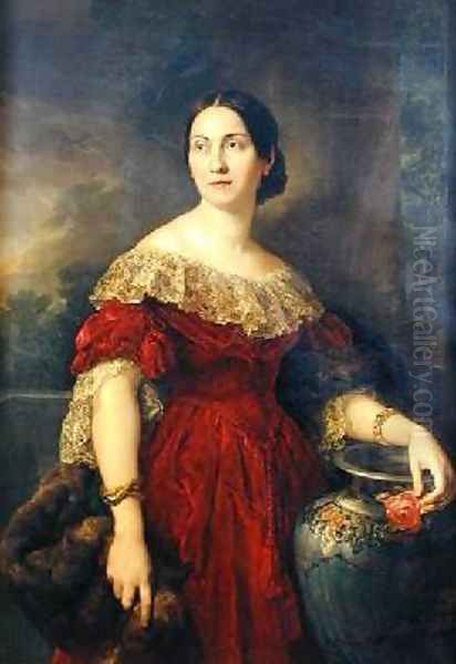 Mrs Aaron Vail Emilie Salles 1842 Oil Painting by Vicente Lopez y Portana