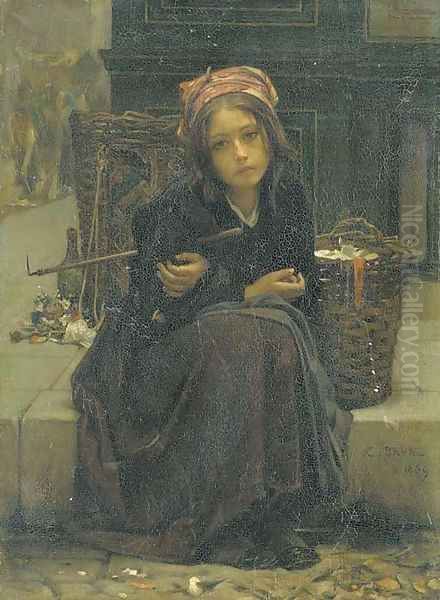 The ribbon seller Oil Painting by Guillaume Charles Le Brun