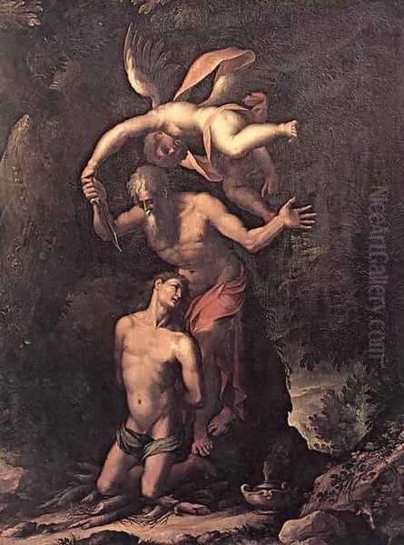 Sacrifice of Isaac c. 1596 Oil Painting by Jacopo Ligozzi