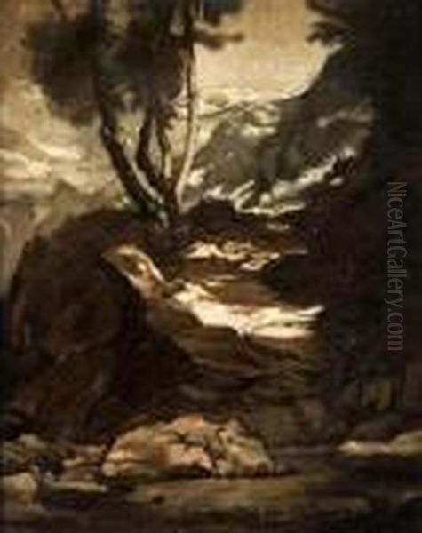 Paysage Rocheux Oil Painting by Gustave Dore