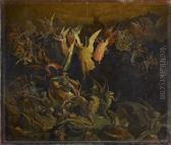 The Triumph Of Good Over Evil Oil Painting by Gustave Dore