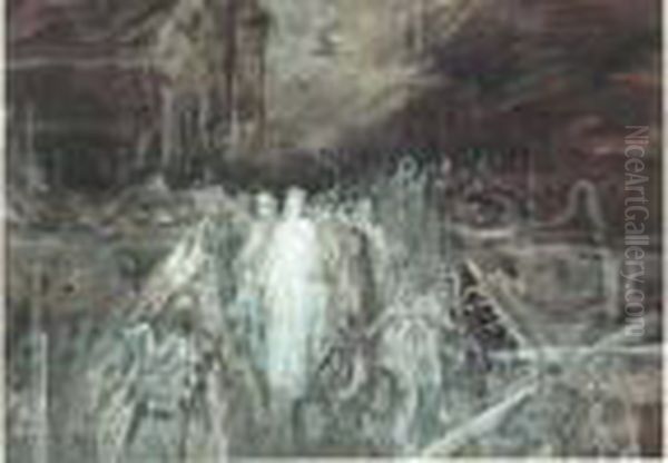 Le Christ Quittant Le Pretoire Oil Painting by Gustave Dore