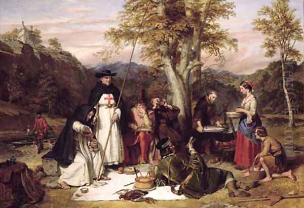 The Merry Monks of Melrose Oil Painting by Charles Landseer