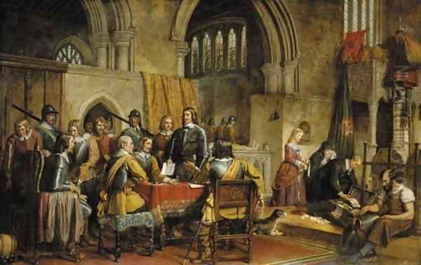 The Surrender of Arundel Castle to Sir William Waller, January 6th, 1643. Oil Painting by Charles Landseer