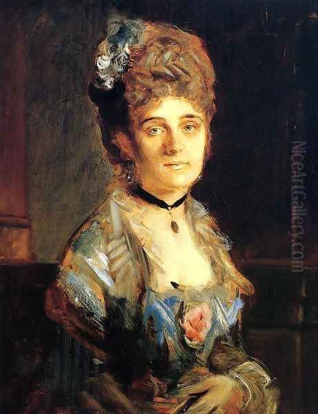 Portrait of Countess Zecheny Oil Painting by Fritz von Lenbach