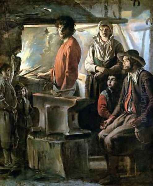 The Forge Oil Painting by Louis Le Nain