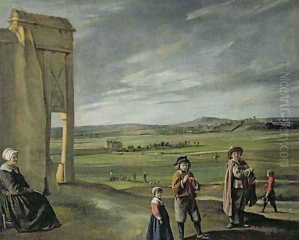 Landscape with Peasants Oil Painting by Louis Le Nain